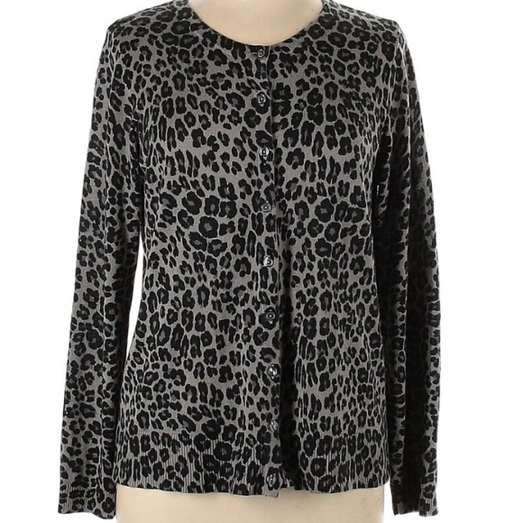 Vintage Leopard Cardigan Sweater S Button Down 100% Cotton Animal Print … - Picture 6 of 6